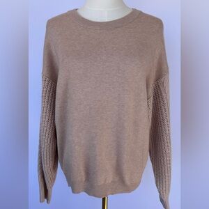 Zesica Women’s Smooth Knit Sweater Waffle/Cable Knit Sleeves Size Small